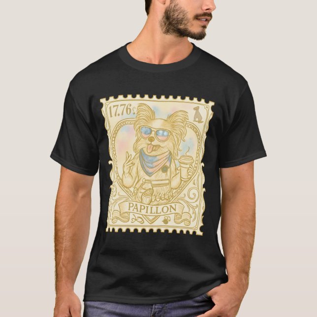 Papillion-Polizei mit Siegesgeste T-Shirt (Vorderseite)