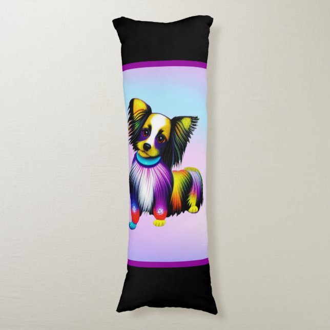 Papillion Pop Art Pastell Seitenschläferkissen (Vorderseite Vertikal)