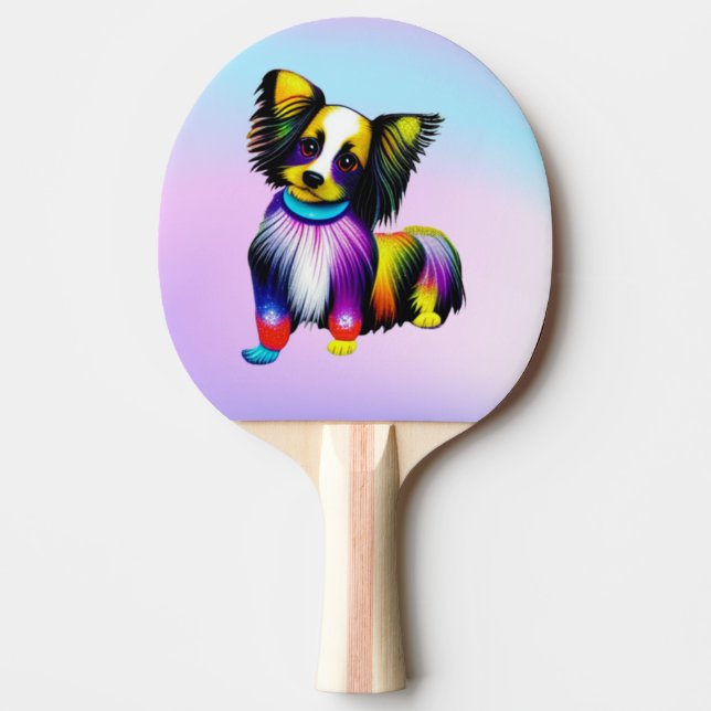 Papillion Pop Art Pastell Tischtennis Schläger (Vorderseite)