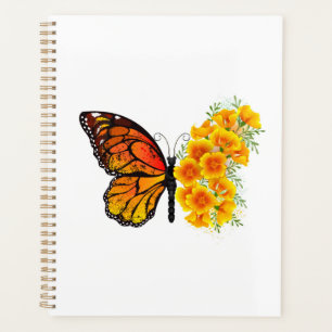 Papillon à fleurs avec Poppy de Californie jaune