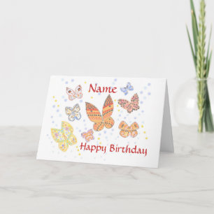 Papillon Anniversaire nommé Carte
