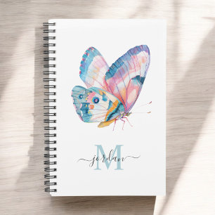 Papillon aquarelle coloré avec monogramme