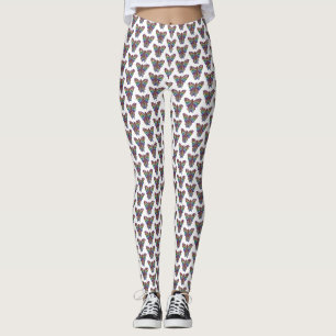 Papillon Arc-en-ciel (blanc) - Leggings