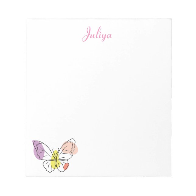 Papillon arc-en-ciel - Bloc-notes personnalisé (Devant)
