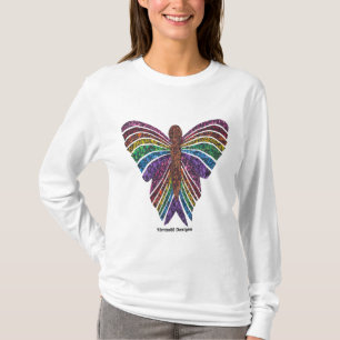 Papillon Arc-en-Ciel (f) - T-Shirt Femme Manches L