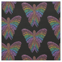 Papillon Arc-en-ciel (noir) - Tissu Sergé de Coton