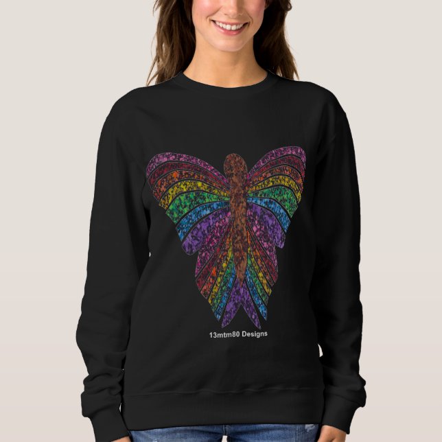 Papillon arc-en-ciel (vivid) - Sweatshirt femme (Devant)