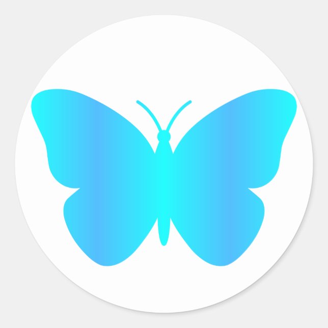 Papillon Autocollant Bleu Dégradé (Devant)