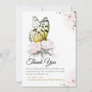 Papillon avec Carte de remerciements de Sympathie