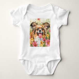 Papillon-Baby-Body – Wasserfarbe Baby Strampler