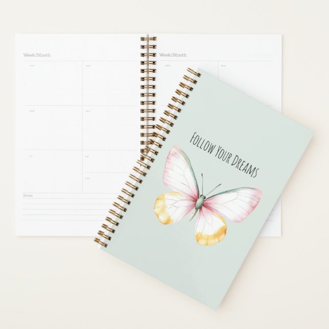 Papillon Blanc Jaune Rose Sarcelle Menthe (Devant avec enveloppe)