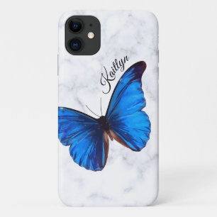 Papillon bleu clair Morpho Coque de téléphone pe