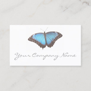 Papillon bleu élégant - carte de visite blanc