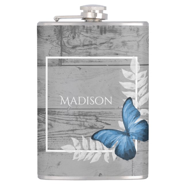 Papillon bleu Flacon rustique (Devant)