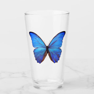 Papillon bleu verre de 16 oz