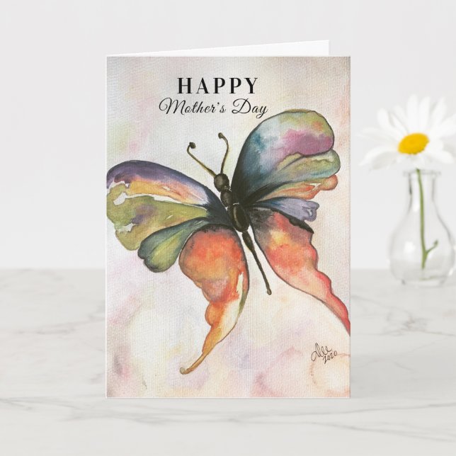 Papillon Bonheur Carte de fête des mères (Petite plante)