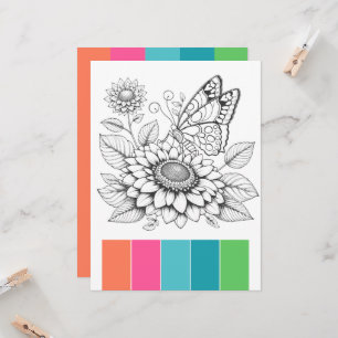Papillon - Carte de coloriage pour adultes Thérapi