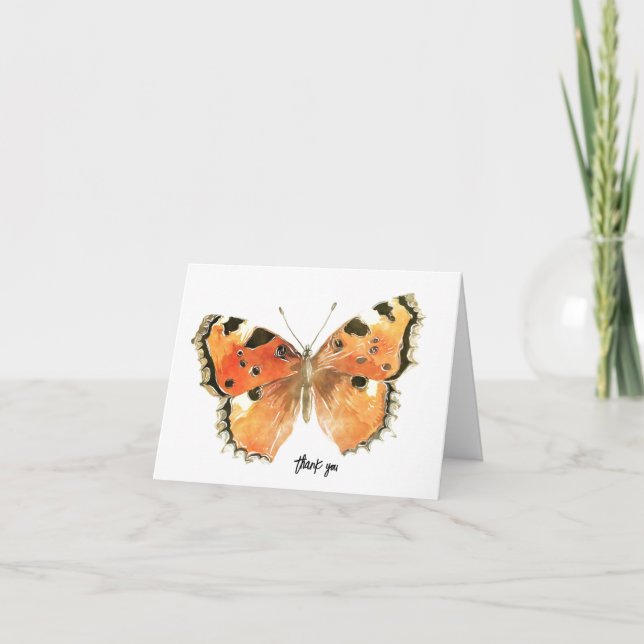 Papillon Carte de remerciements personnalisée (Devant)