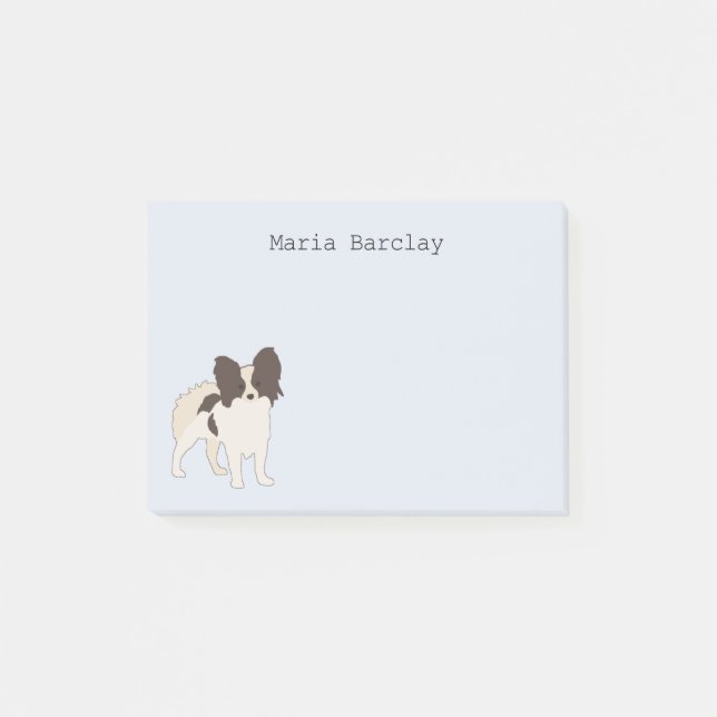 Papillon Cartoon Dog Post-it Klebezettel (Vorderseite)