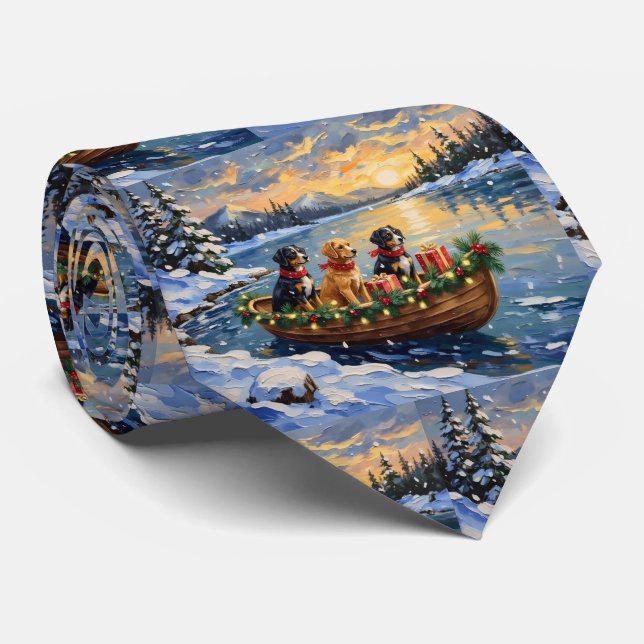 Papillon Christmas Boat Holiday Krawatte (Gerollt)