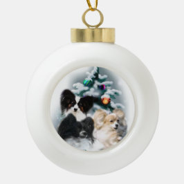 Papillon Christmas Geschenke Keramik Kugel-Ornament