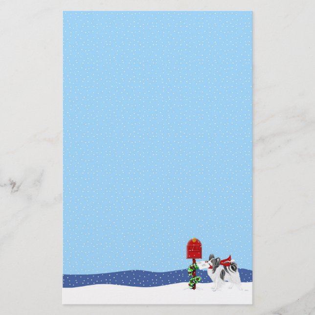 Papillon Christmas Mail Blk Was Briefpapier (Vorderseite)