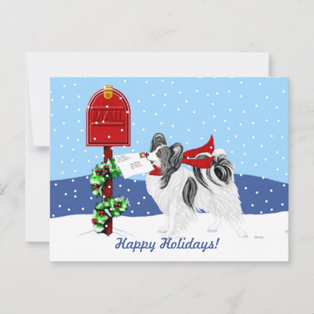Papillon Christmas Mail Blk Was Einladung (Vorderseite)