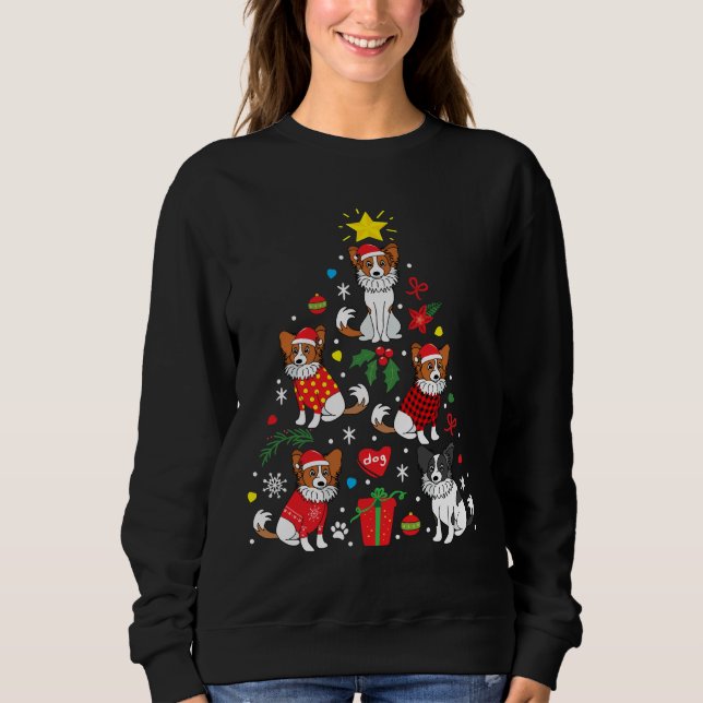 Papillon Christmas Ornament Tree Sweatshirt (Vorderseite)