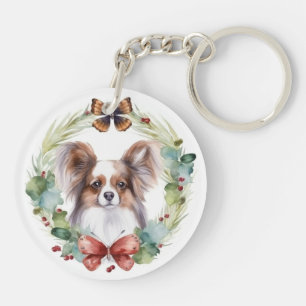 Papillon Christmas Wreath Festive Pup