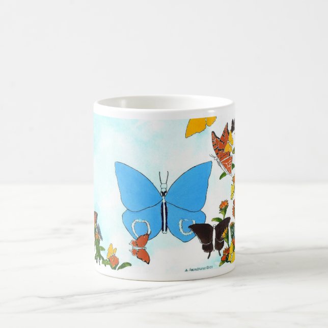 Papillon Collage de café Mug (Centre)
