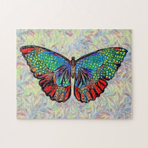 Papillon coloré Art Puzzle de style Vintage