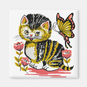 Papillon de chaton aimant de réfrigérateur de
