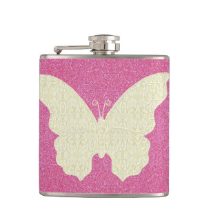 Papillon De Dentelle Sur Flacon De Parties scintil