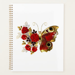 Papillon de fleurs rouges aux roses rouges