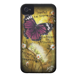 Papillon de Fuschia et coque iphone de Caterpillar