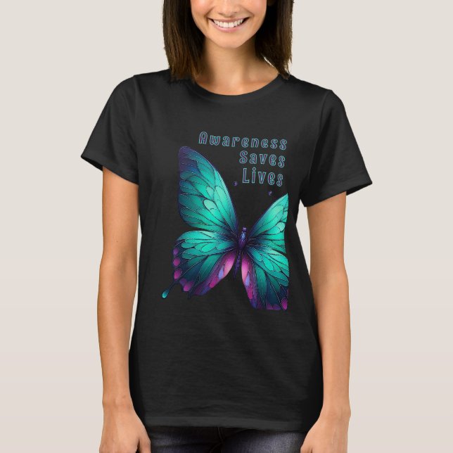 Papillon de l'espoir - T-shirt pour la prévention  (Devant)