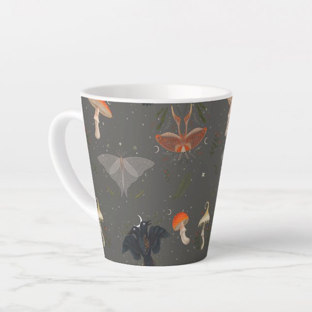 papillon de nuit motif Latte Mug (Angle gauche)