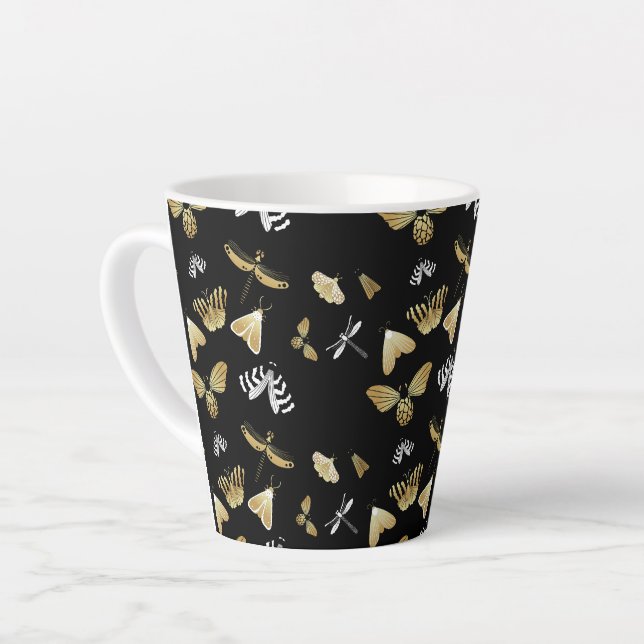 papillon de papillon de nuit motif Latte Mug (Angle gauche)