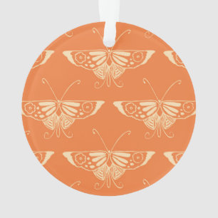 Papillon Deco stylisé - corail orange