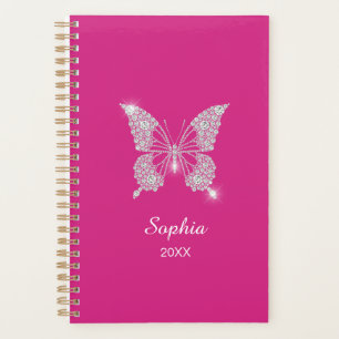 Papillon Diamants blancs, Nom du script, Fuchsia