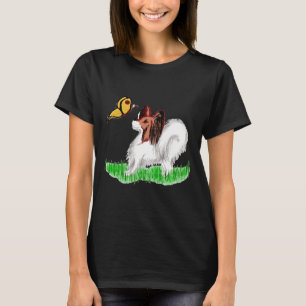 Papillon Dog and Butterfly T-Shirt