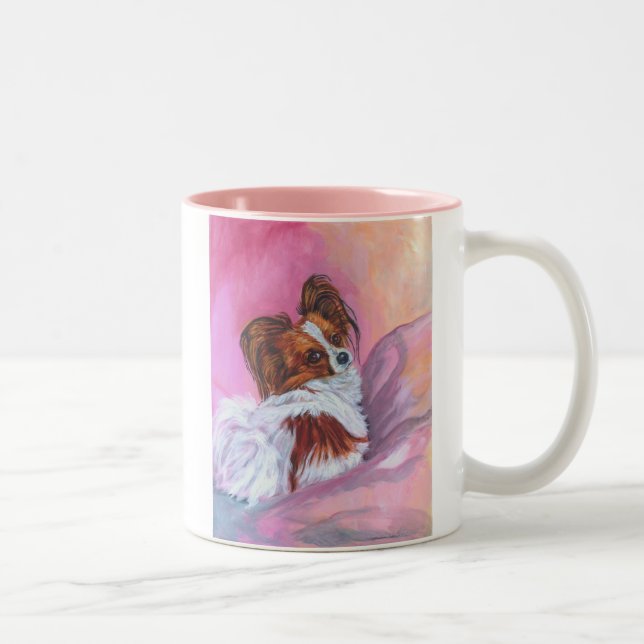 Papillon Dog Art TASSE (Rechts)