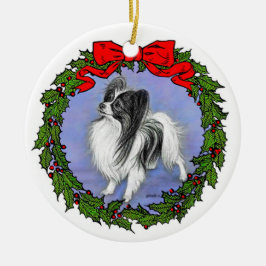 Papillon Dog Art von Glenda S. Harlan Keramik Ornament