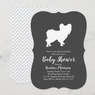 Papillon Dog Baby Shower Gender Neutral Einladung