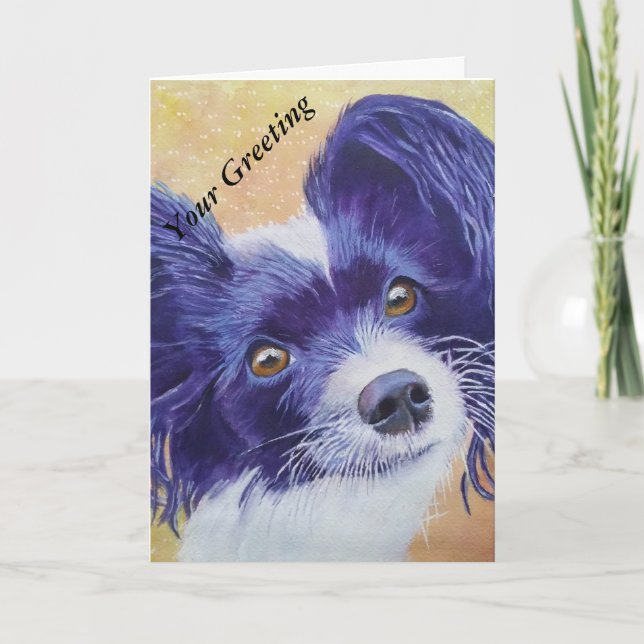 Papillon Dog Card Feiertagskarte (Vorderseite)