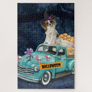 Papillon Dog Halloween Lruck Beängstigende Nacht