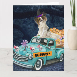 Papillon Dog Halloween Lruck Beängstigende Nacht Karte
