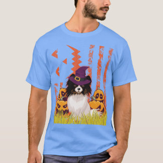 Papillon Dog Hexe tanzt um Pumpkins in der Vorhut T-Shirt