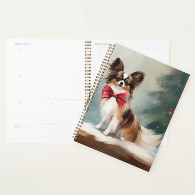 Papillon Dog in Schnee Weihnachten Planer (Anzeige)
