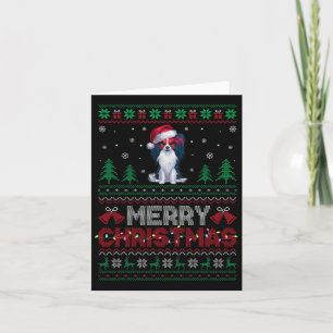 Papillon Dog liebt Weihnachtsmannmütze Weihnachtsb Karte